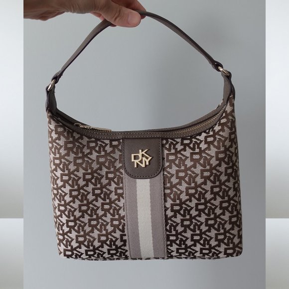 DKNY All Over Monogram Print Shoulder Bag - Picture 12 of 14